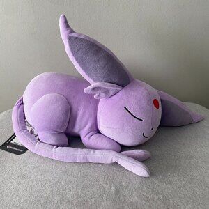 NWT Pokemon Center Sleeping Espeon Poké Plush Large 17.5" 2017 USA